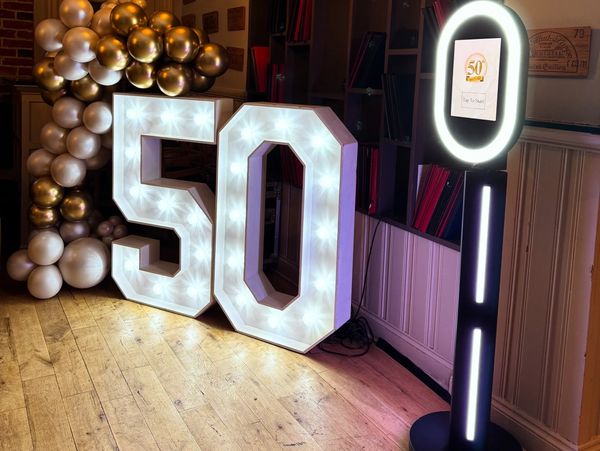 Our Digital Photo Booth option. Guests can capture photos using a touchscreen interface with props.