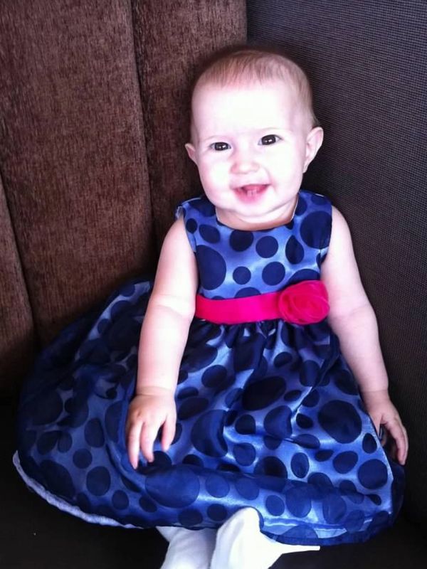 baby girl in pretty dress