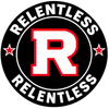 Bold 'R' logo with 'Relentless' text and stars.