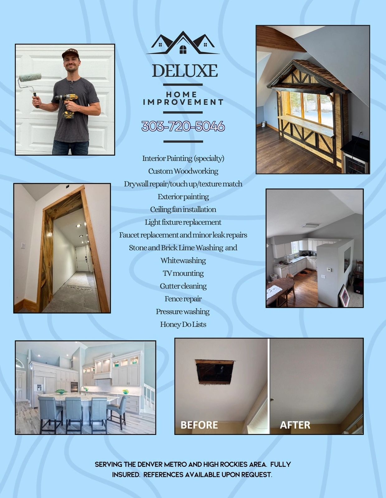 Deluxe Home Improvement offering various home repair and painting services in Denver.