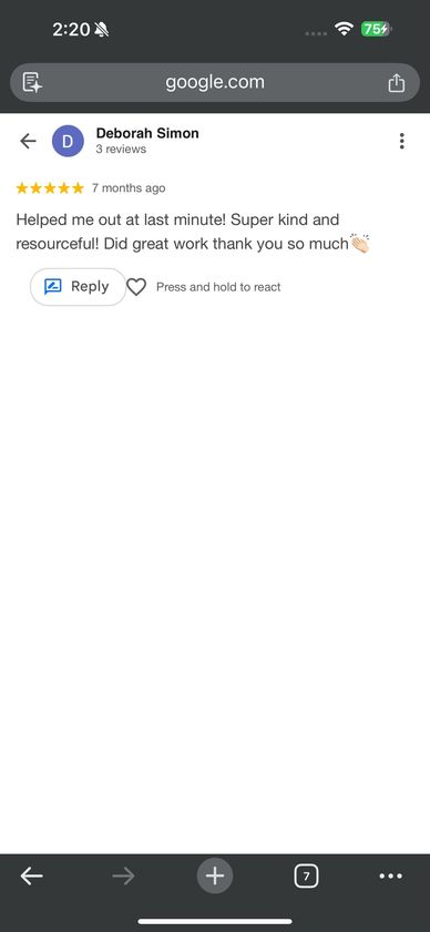 Google review praising helpful and resourceful service with great work.