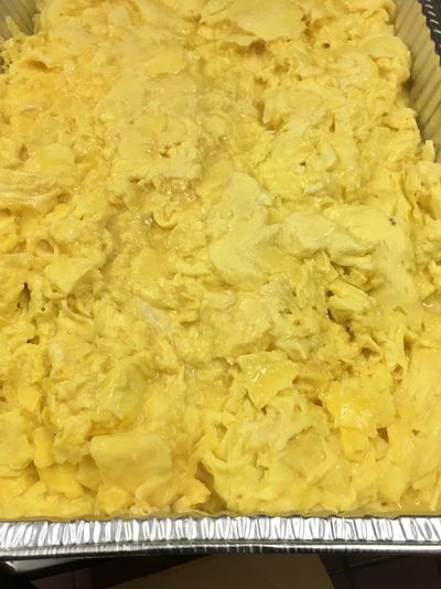 Fresh made scrambled eggs