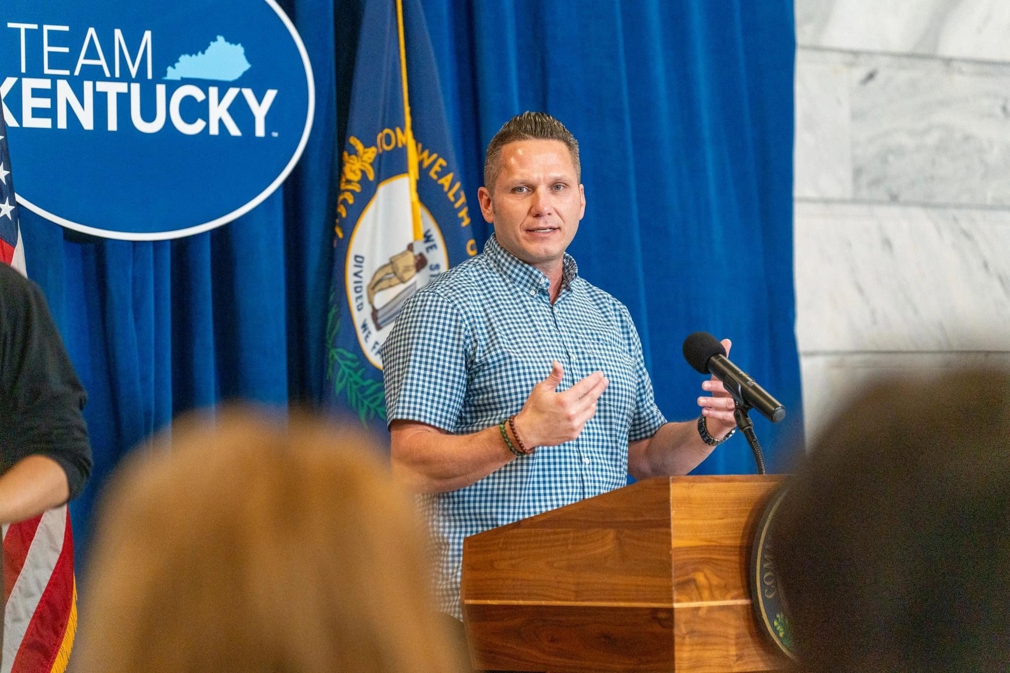 Dr. Jason Roop speaking at a Team Kentucky event.