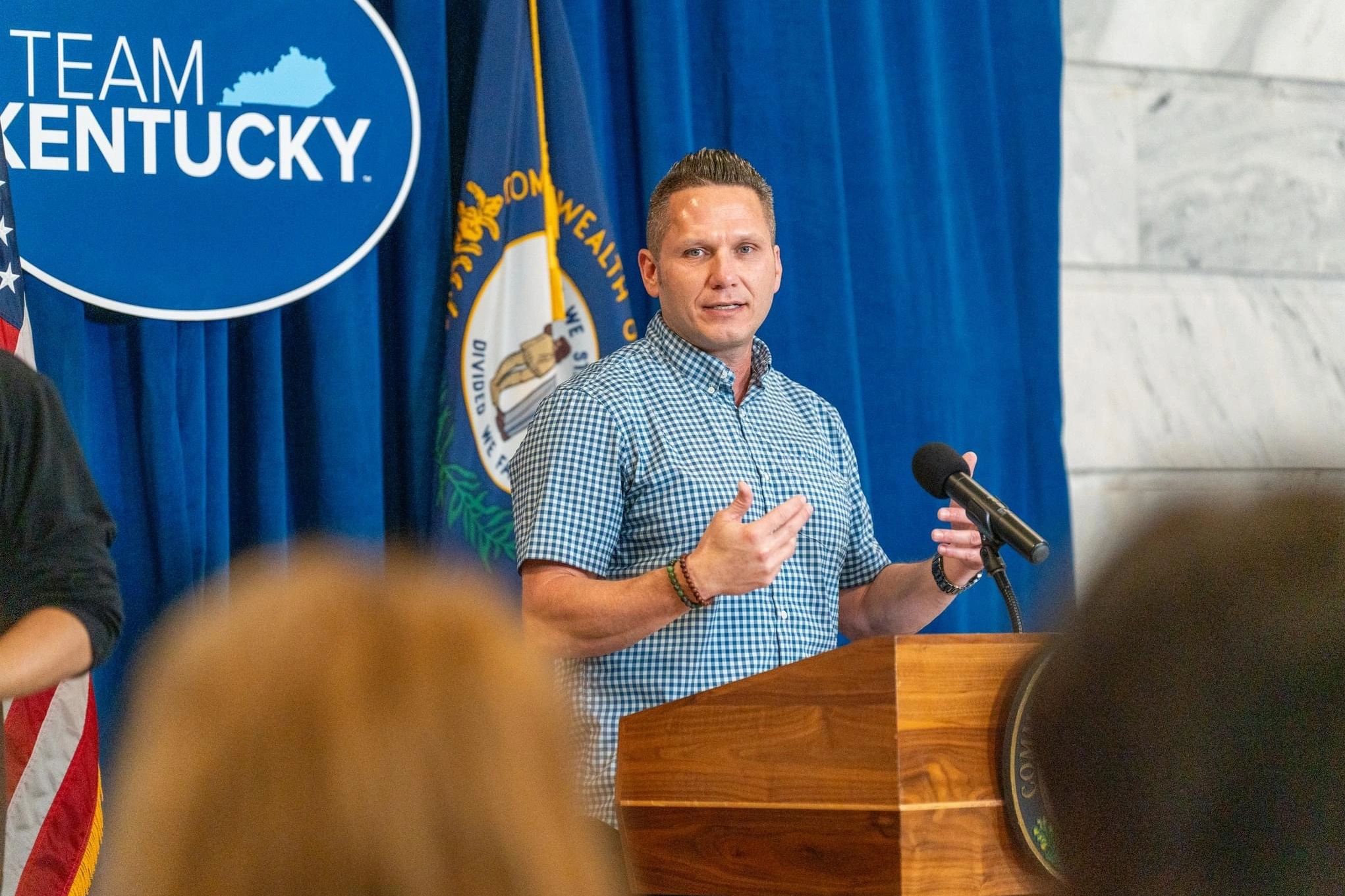 Dr. Jason Roop speaking at a Team Kentucky event.