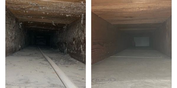 Air Vent cleaning before and after floor cold air return