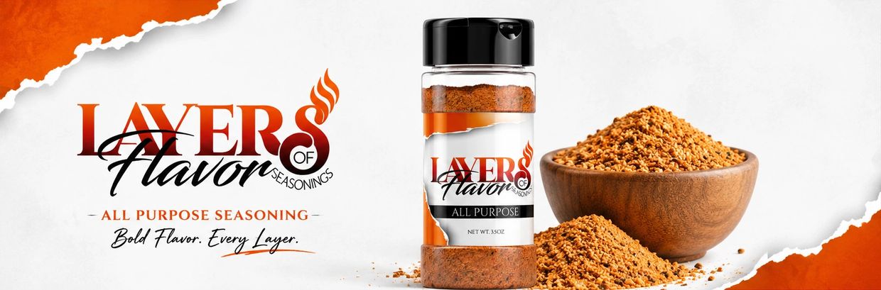 All-purpose seasoning named Layers of Flavor with bold taste.