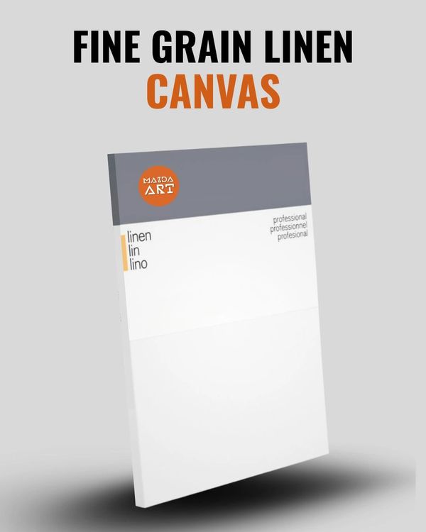 Professional fine grain linen canvas by Mazda Art.