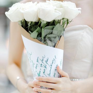 custom quote wedding bridal bouquet wrap