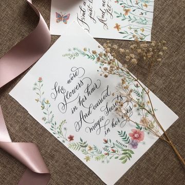 watercolor floral custom wedding painting 