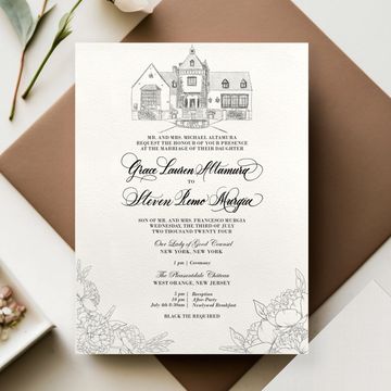 NYC calligrapher custom wedding invitation suite