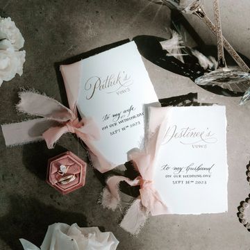 NYC calligrapher vow cards