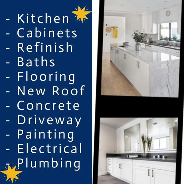 Home renovation services including kitchen, baths, flooring, and more.