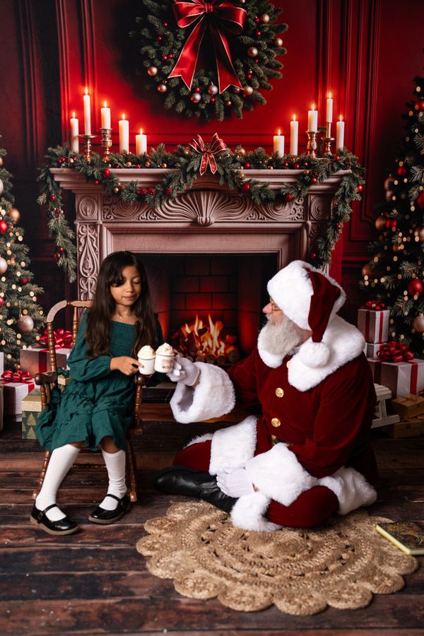 Sharing a cup of Cocoa with Santa