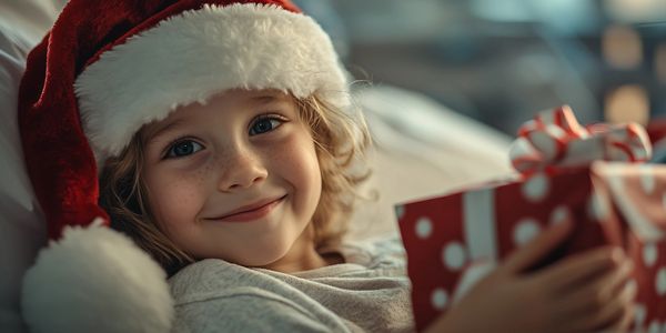 Santa visits children's hospital,  Santa visits hospital