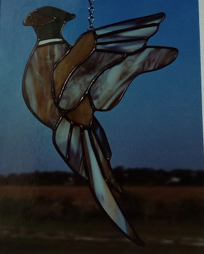 Pheasant stained glass suncatcher