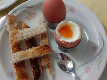 Boiled eggs and toast