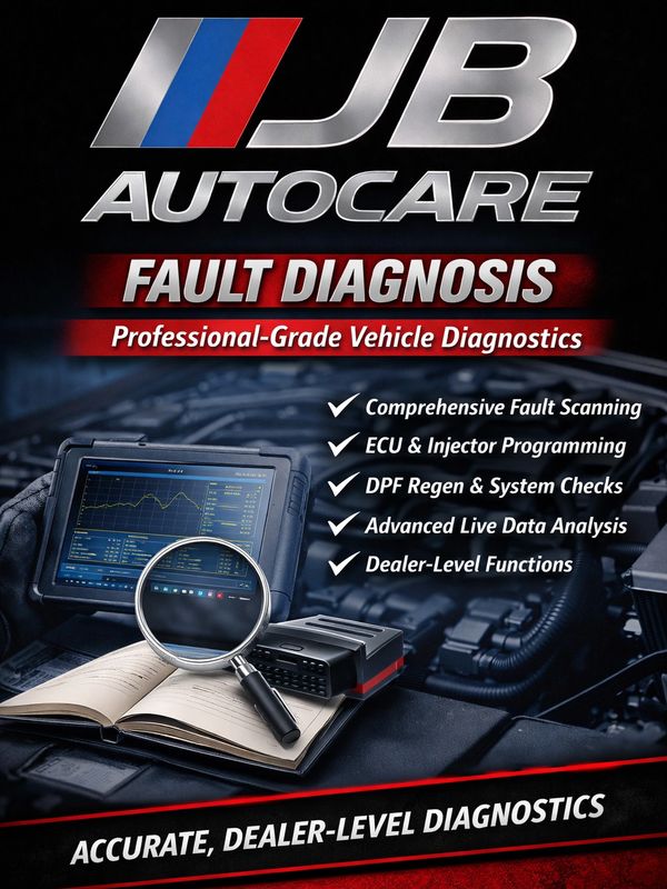 JB Autocare offers professional-grade vehicle fault diagnosis and diagnostics services.