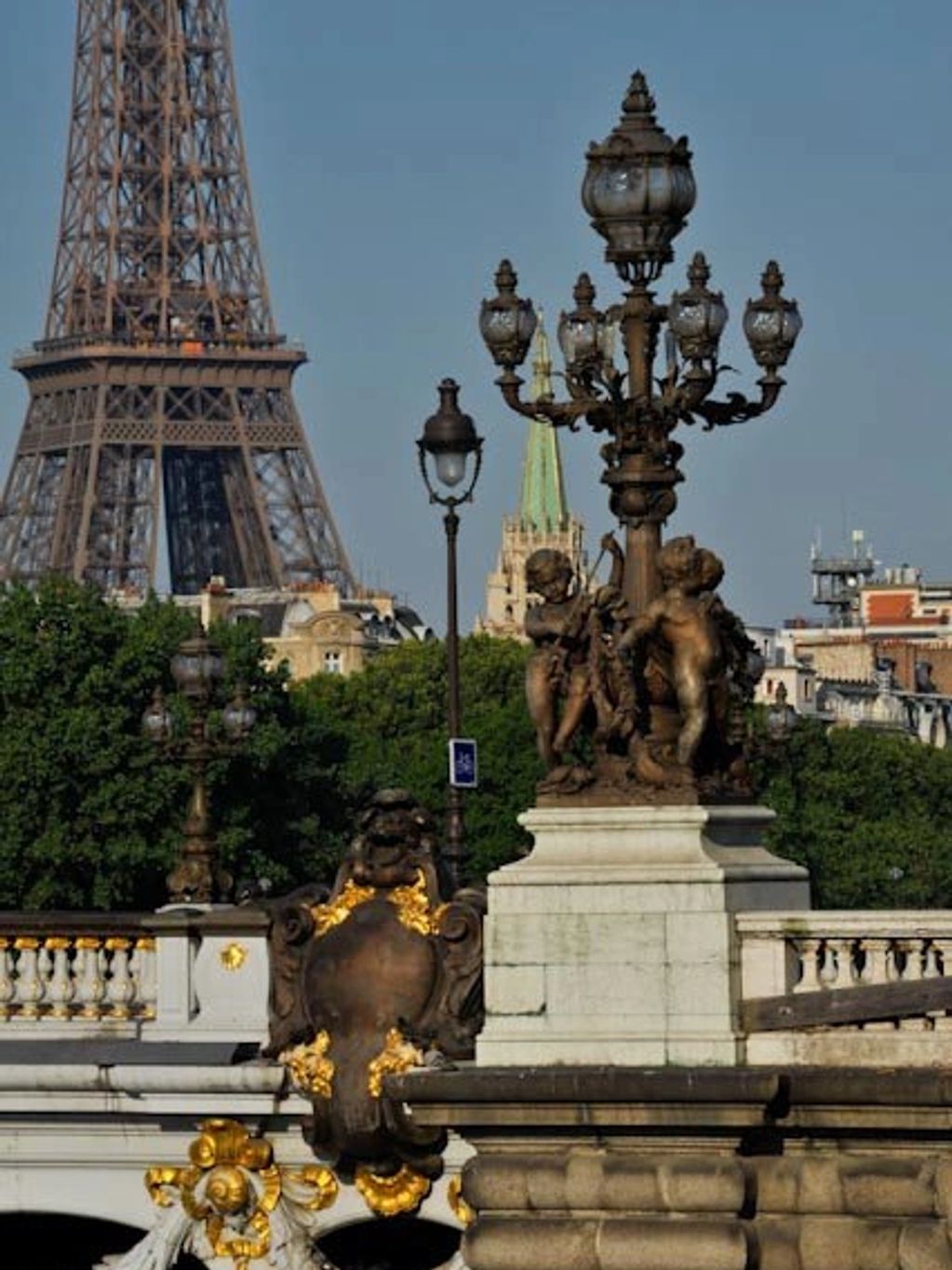 The bridge Alexandre III with Eiffel Tower in the background. I believe I made this photo in 2011.