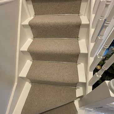 Carpet runner and stair rods