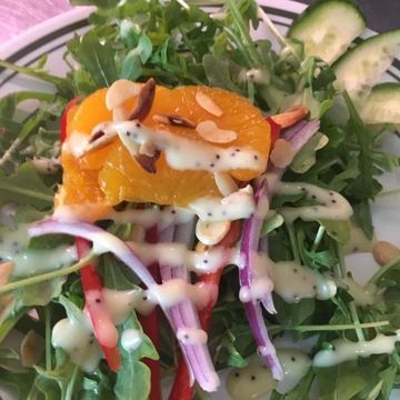 Mandarin Almond salad with Poppyseed dressing