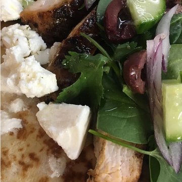 Greek style chicken wrap