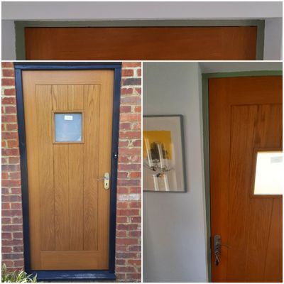 beautiful wooden front door installed perfectly by EPRLocksmith
