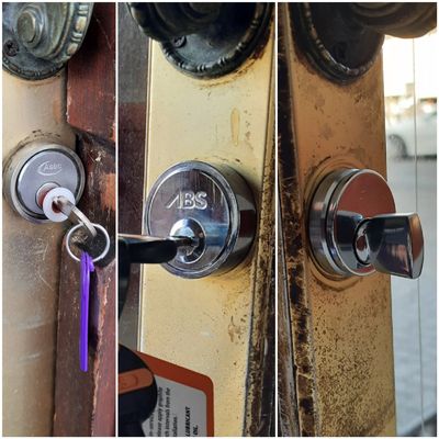 screw in cylinder lock before and after replacement in Ashford, eprlocksmith, a locksmith near me
