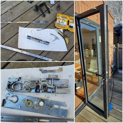 Bi-Fold Aluminium Profile Door, broken mechanism, eprlocksmith a locksmith near me, locksmith walton