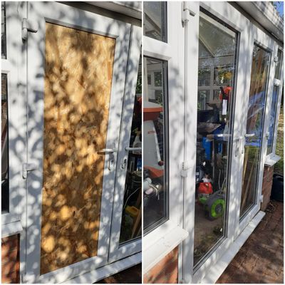before and after glazing replacement for conservatory door, eprlocksmith, a locksmith near me