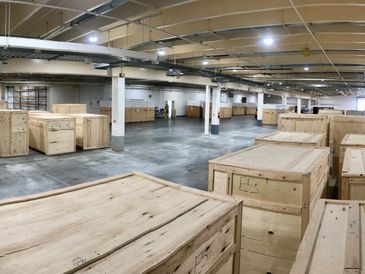 warehouse storage, Machine Rigging, Machine crating, Machine movers, facility relocation