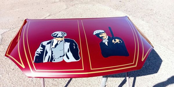 Peaky Blinders Portrait on car bonnet - Custom Paint