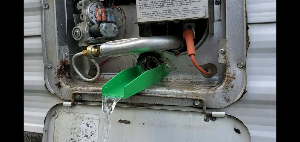 RV Water Heater Drain Funnel