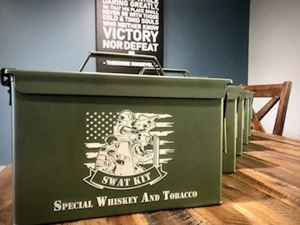 Several Ammo Can Kits on display