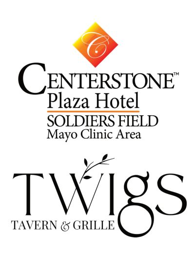 Logo of Centerstone Plaza Hotel and Twigs Tavern &amp; Grille.