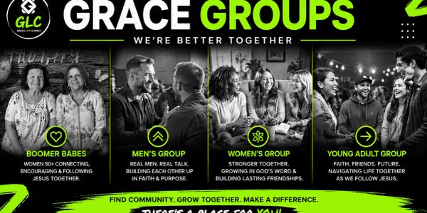 Diverse Grace Groups fostering connection, faith, and friendship across ages.