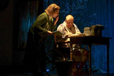 Tracey Ferencz and Roy Lewis in Misery, Drayton Entertainment, 2025 Season. Directed by Skye Brandon