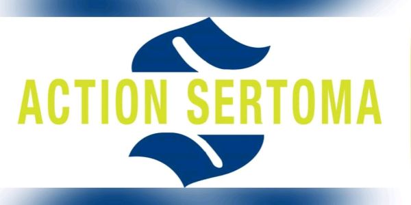 Action Sertoma logo with blue and green text and design.