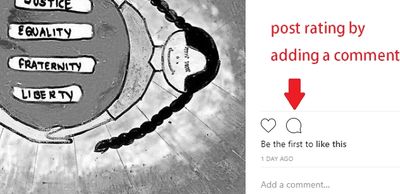 Post rating (scale 1-5) by adding a comment to the sketch