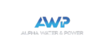 Logo of Alpha Water &amp; Power company.