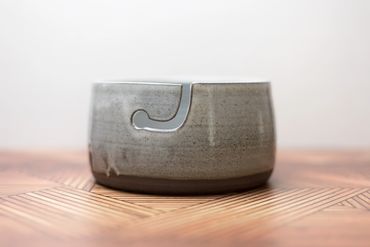 yarn bowl stoneware dark clay white glaze modern minimal