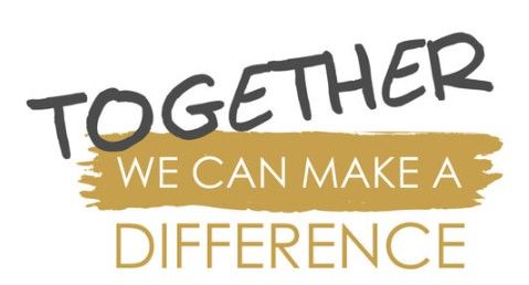 Inspirational message about making a difference together.