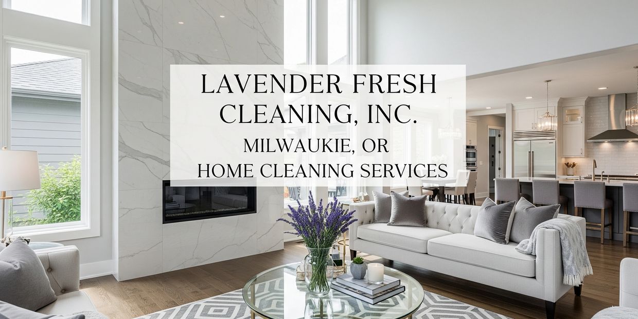 Clean modern living room representing Milwaukie Oregon Lavender Fresh home cleaning services