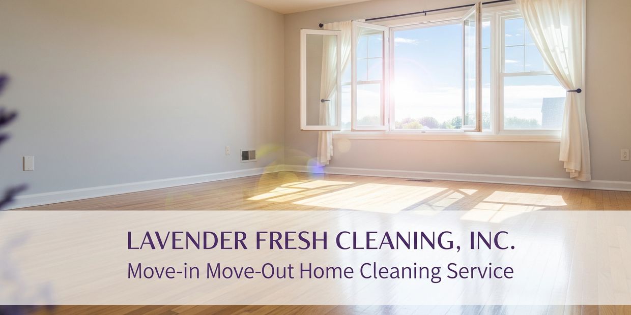 Clean, sunlit room with hardwood floors and open windows after move-out cleaning by Lavender Fresh.