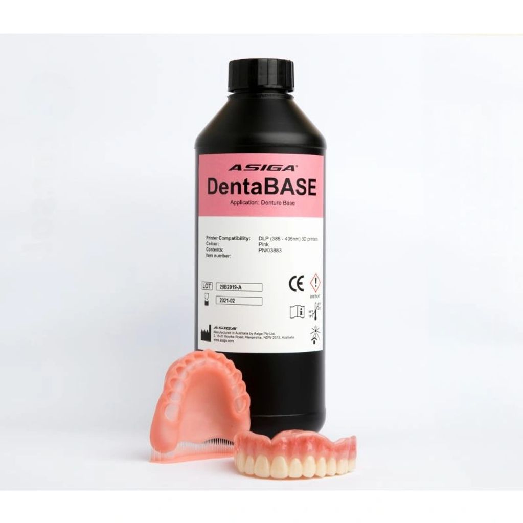Asiga DentaBASE
Materiale biocompatibile per la produzione di protesi dentarie.