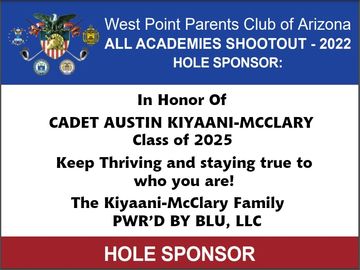 In Honor of Cadet Autin Kiyanni-McClary Sponsorship sign