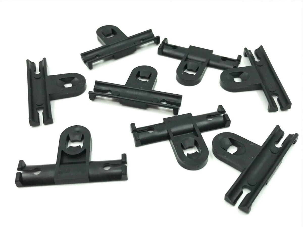 8pcs pushon standoff black nylon harness retaining wire clips tape on