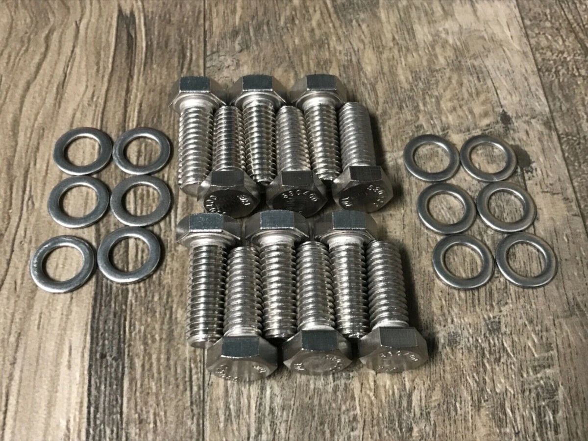 Chevy SBC intake manifold bolts kit hex stainless 327 350 400 Small block
