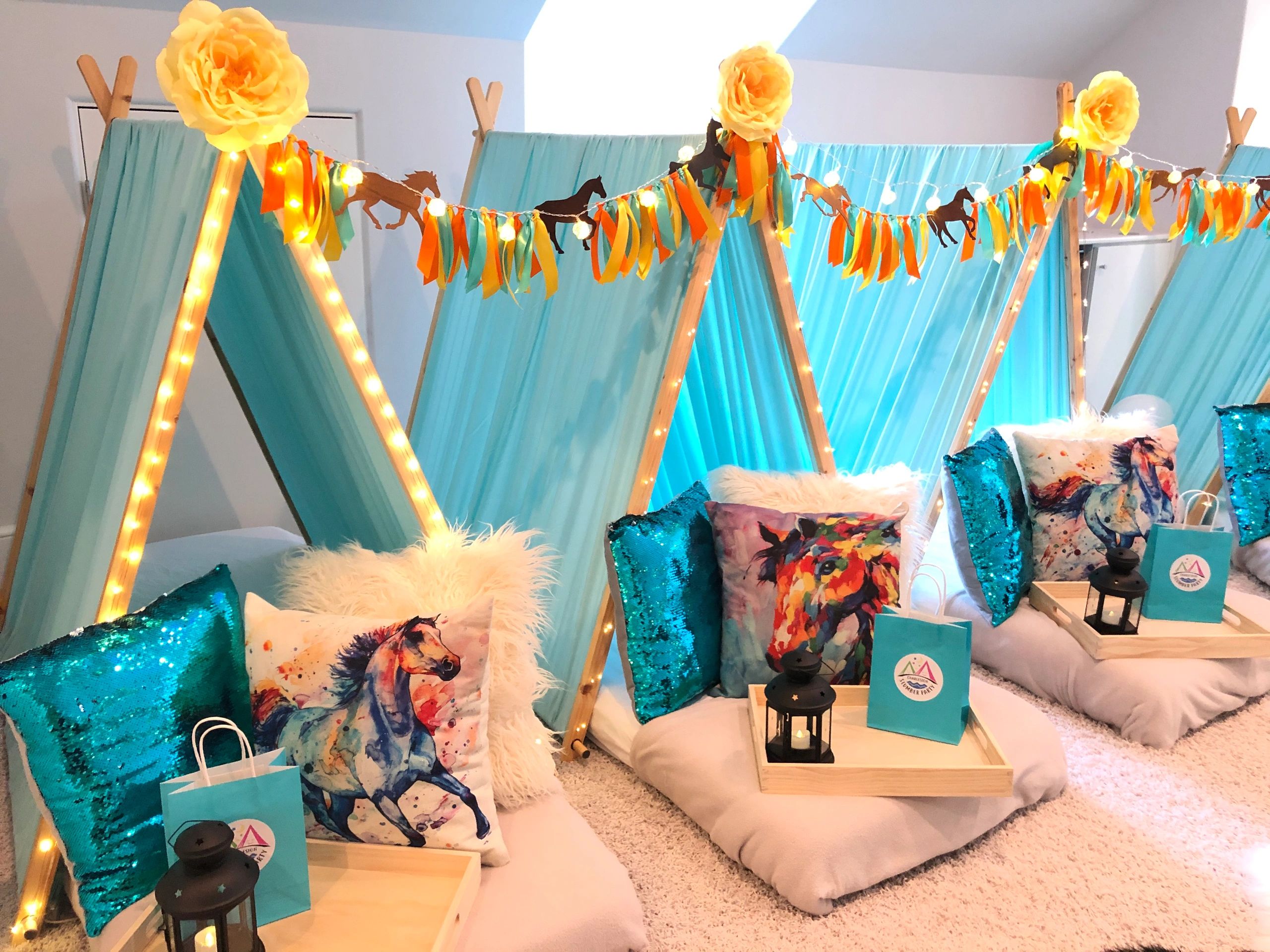 Adult Boho Chic Teepee Ultimate Sleepover or Slumber-Under Party