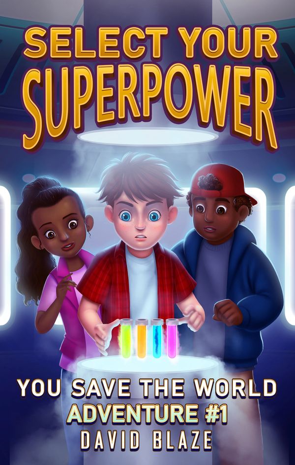 Three kids select glowing superpowers to save the world in a thrilling adventure.