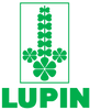 Green lupin flower logo with text below.